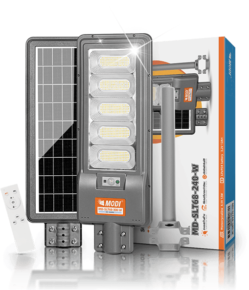 โคมไฟถนนพลังงานแสงอาทิตย์แบบครบวงจร