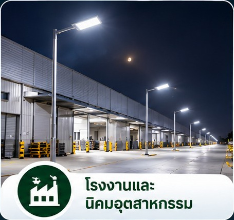 การติดตั้งโคมไฟถนนในโรงงานและนิคมอุตสาหกรรม